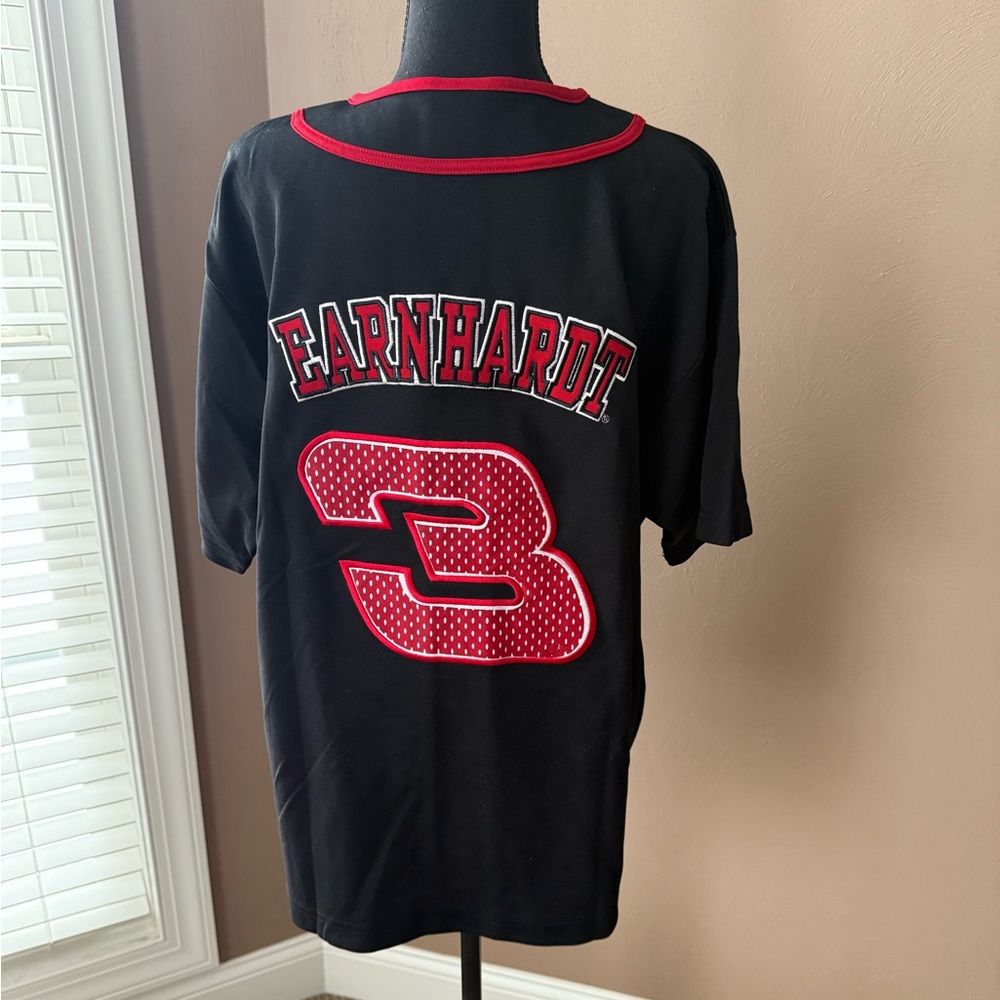 Dale Earnhardt Sr Winners Circle Baseball Jersey in Black Red Size Large